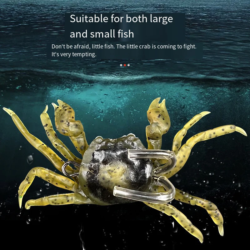 Señuelo de cangrejo artificial – Cebo vinilo para pesca agua dulce - imagen 3