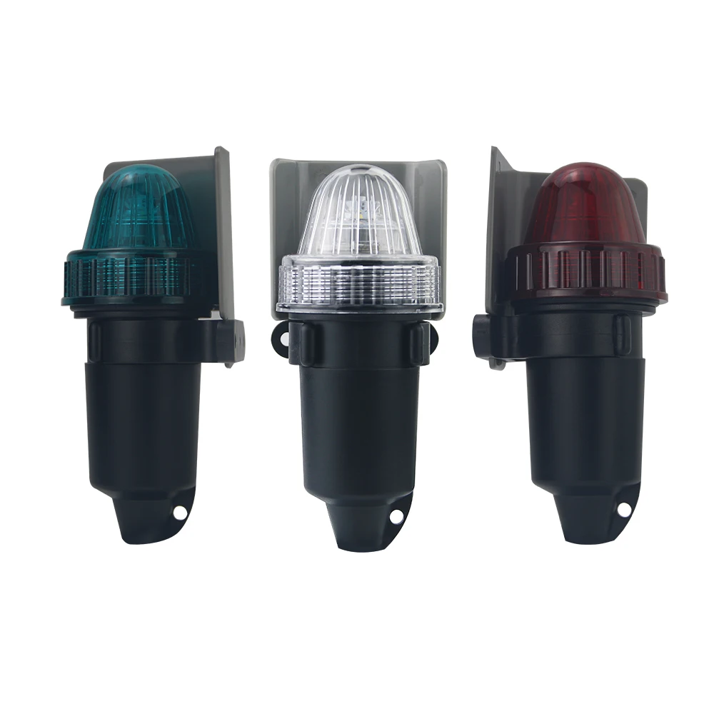 Juego de luces LED de estribor y popa para barco, navegación con batería, Puerto poco profundo, flotante e impermeable, batería AA, 3 piezas