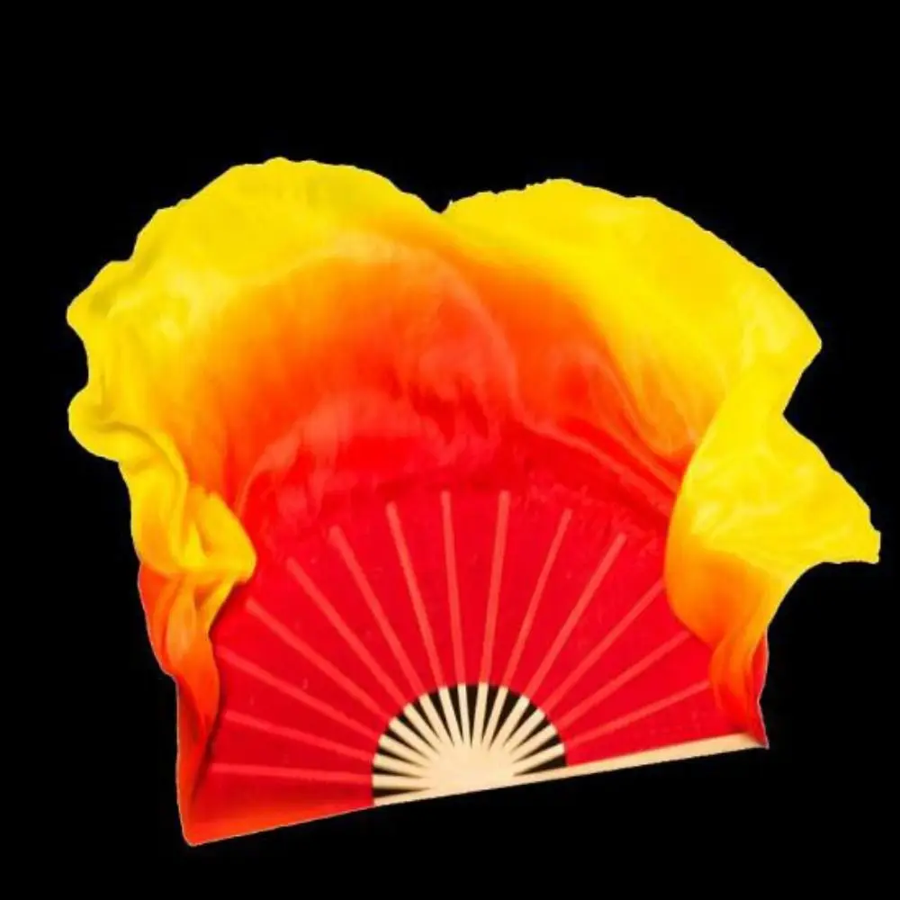 Abanico corto chino de bambú para danza del vientre, 31/36cm, pares de práctica de bailarina de imitación larga, abanicos de bambú para danza Yangko - imagen 3