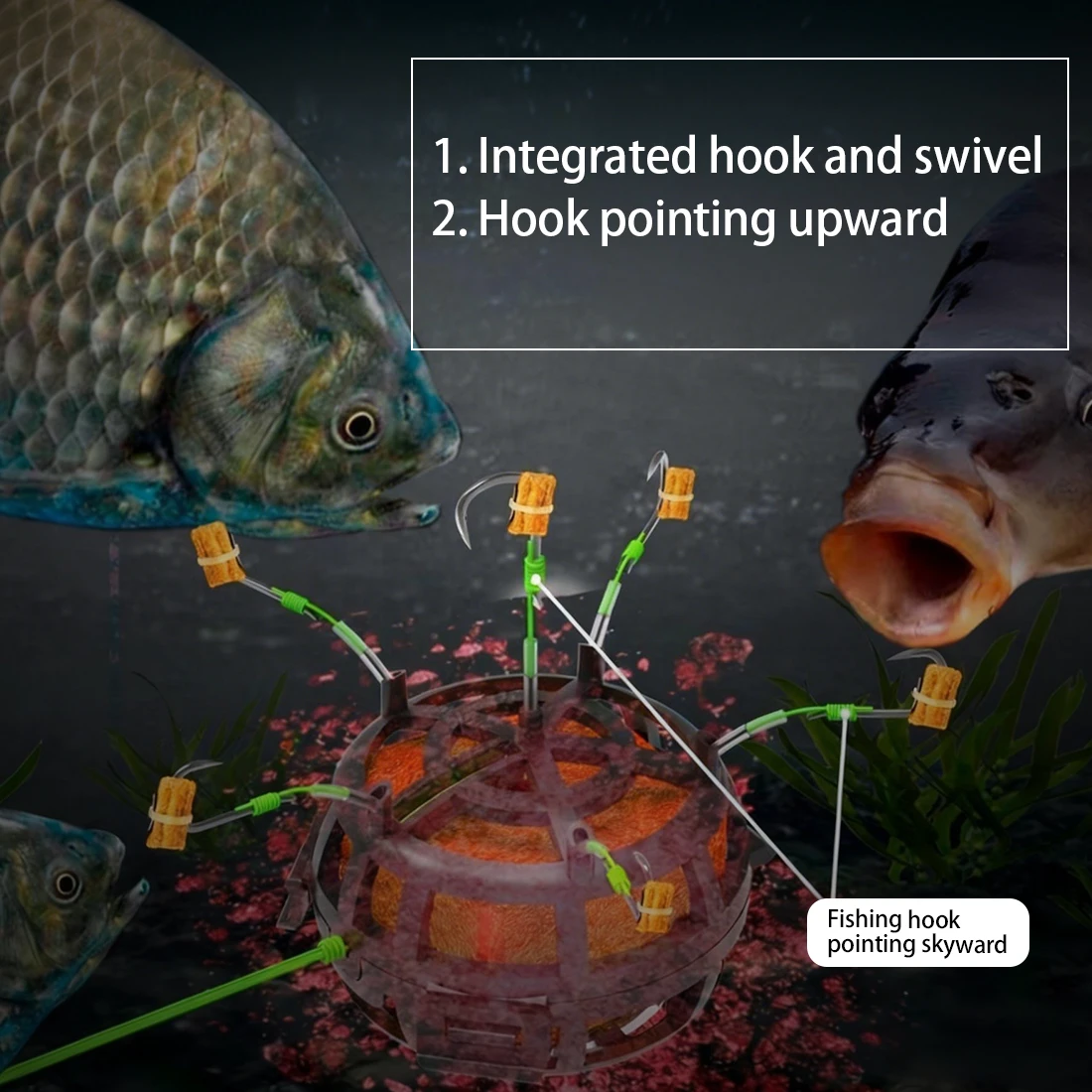 FishTrip Anzuelos anti-fondo para carpa y bagre con roca fuertes - imagen 5