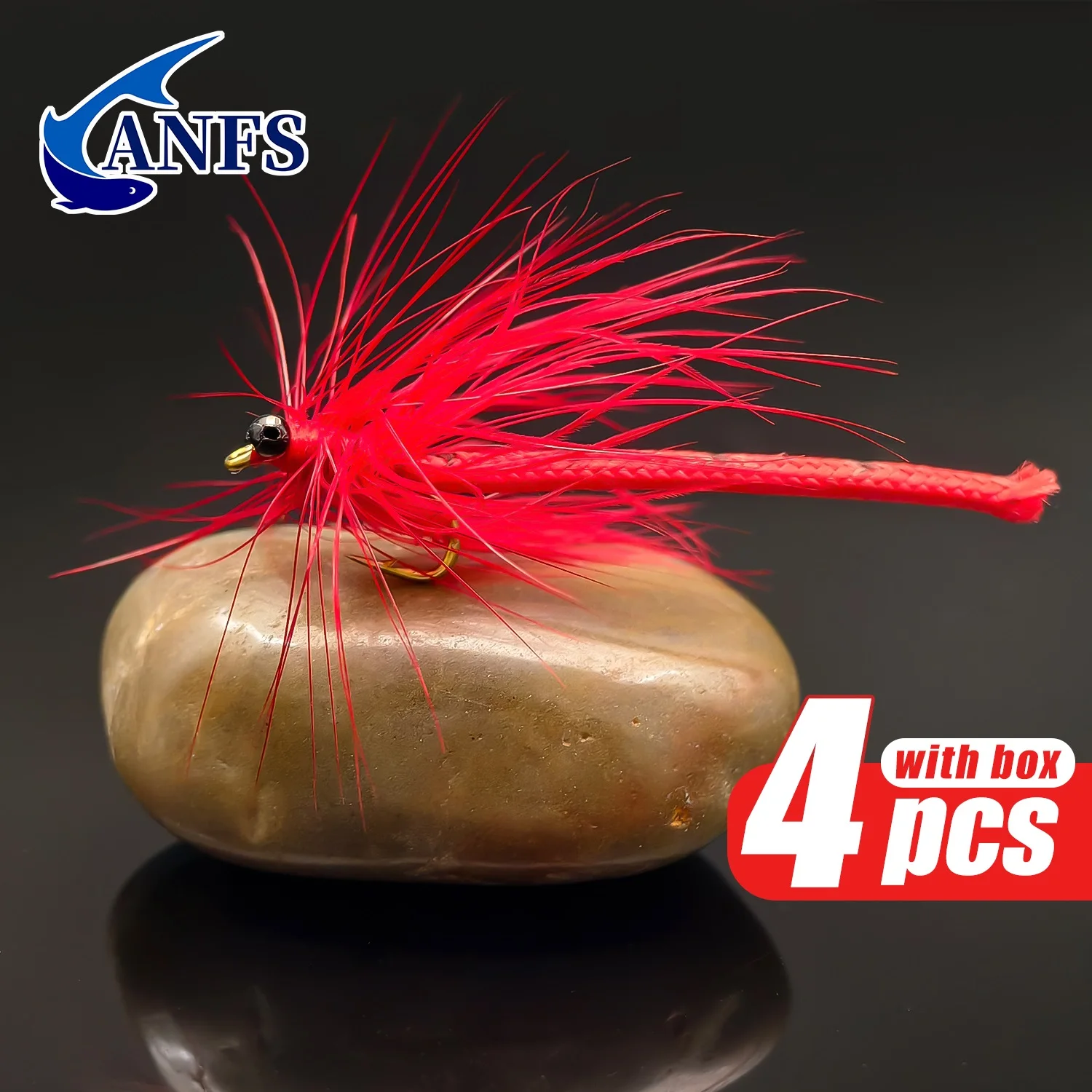 ANFS 4 Uds moscas de pesca con mosca con caja de almacenamiento, cebo de señuelo de pesca con mosca para trucha, Kit de pesca con mosca hecho a mano - imagen 5