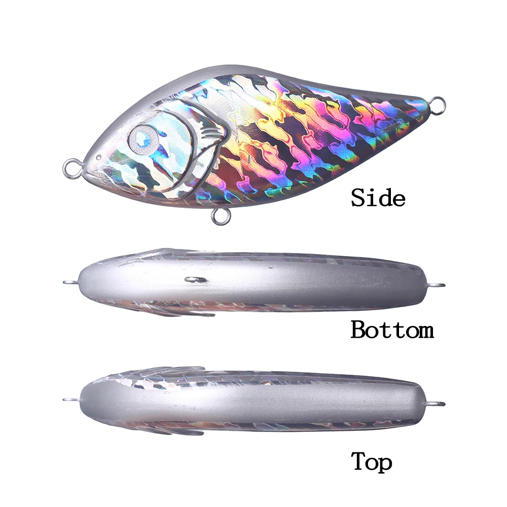 Chan'sHuang-Señuelos de Pesca artificiales, 5 piezas, sin pintar, en blanco/holográfico, 10cm, 43g, sonajero de hundimiento lento, planeador, Jerkbait - imagen 3