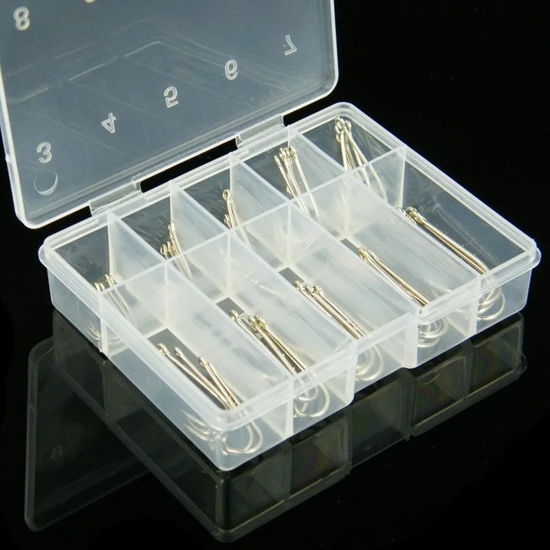 Gancho de pesca individual, abrazadera de pez de carpa de mar, Círculo de bucle abierto con agujero, accesorios de pesca, 50 unids/lote/caja 3-12 # - imagen 4