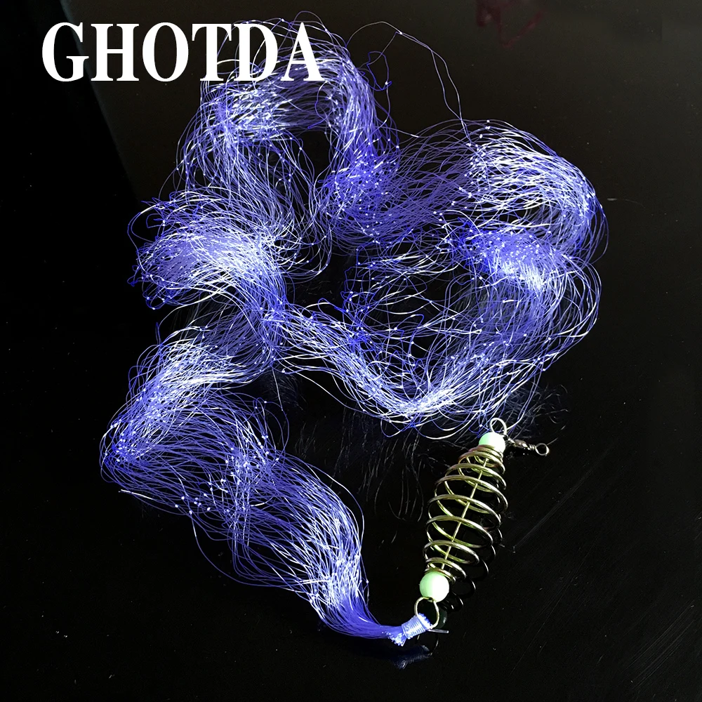 Trampa de red de pesca de 10 tamaños, malla de cuentas luminosas, Red de peces de mar, diseño de aparejos, cordón de cobre fundido, alimentador de enmalle, trampa de pesca - imagen 2