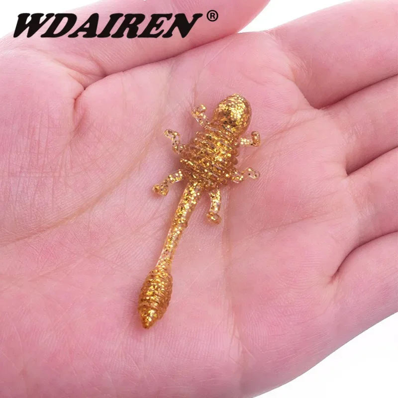 10 Uds señuelo de Pesca Shad cebos blandos Wobblers fácil luminoso 5cm 1,2g Jig Head gusano de silicona Pesca accesorios de aparejos de Pesca - imagen 2