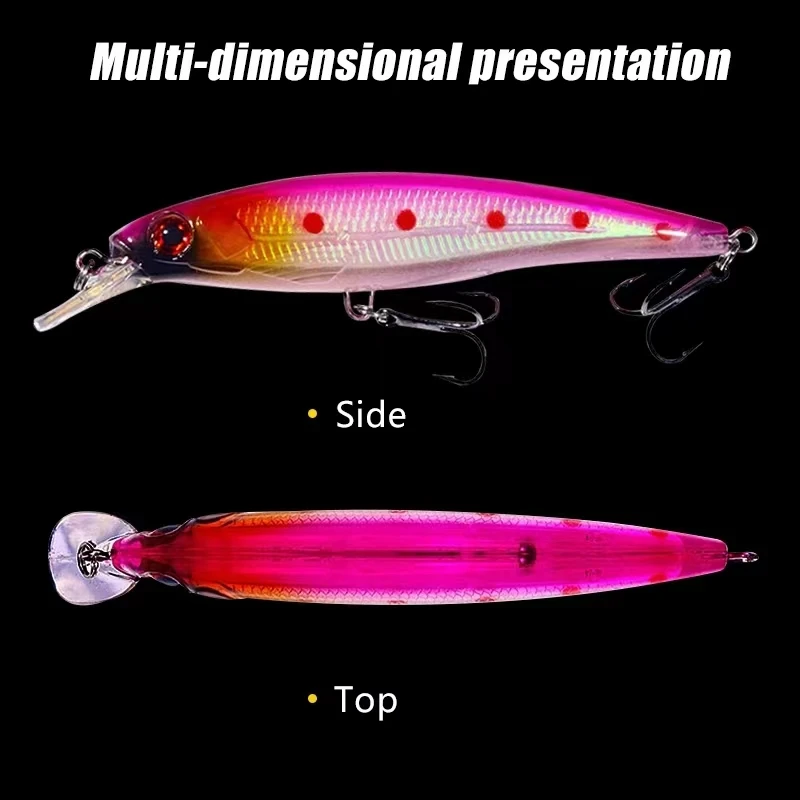 Rooblinos 1 Uds nuevas Señuelos de Pesca láser Minnow cebo duro 110mm 13g hundimiento lento calidad profesional Crankbait Jerkbait - imagen 4