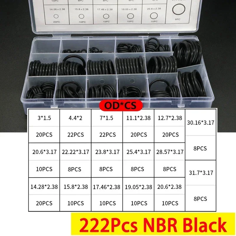 222Pcs NBR Black
