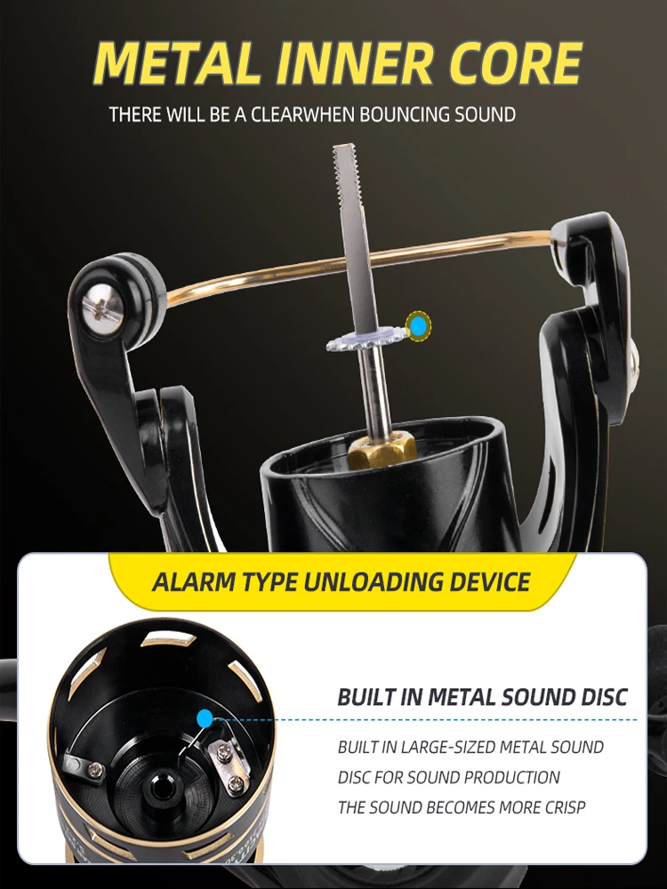 Mango profesional ultraligero de EVA de 1000 ~ 7000, carrete de Metal CNC de arrastre máximo de 8-12kg, carrete de pesca giratorio, agua dulce y salada - imagen 5