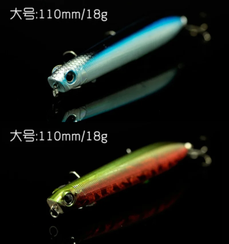 Señuelo de pesca Zigzag Bait Z Swimbait Topwater flotante Popper lápiz señuelos de fundición larga anzuelo de propietario 18g - imagen 5