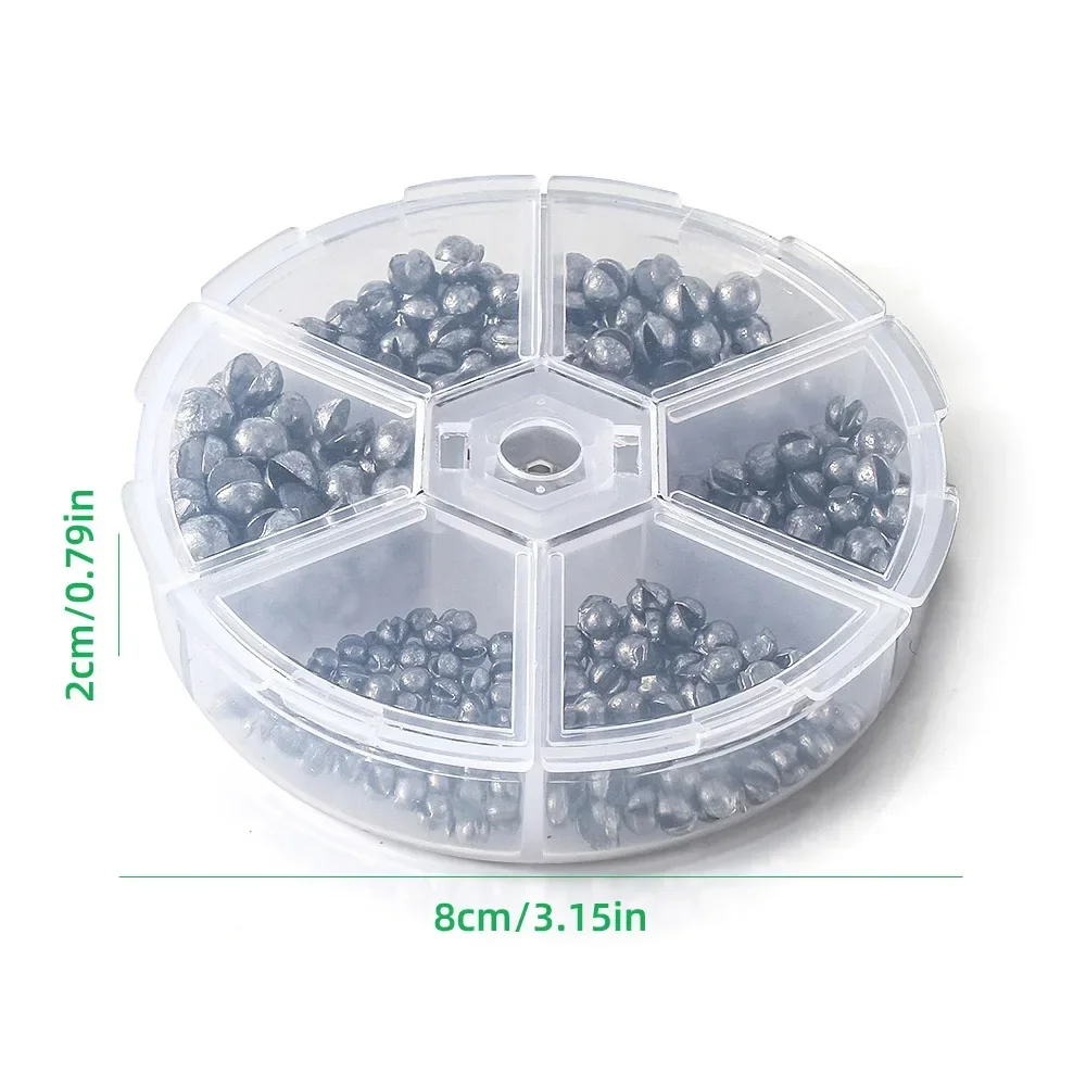 DNDYUJU 300 Uds pesca anillo dividido redondo plomo de pesca para aparejos flotadores de pesca buenos accesorios - imagen 3