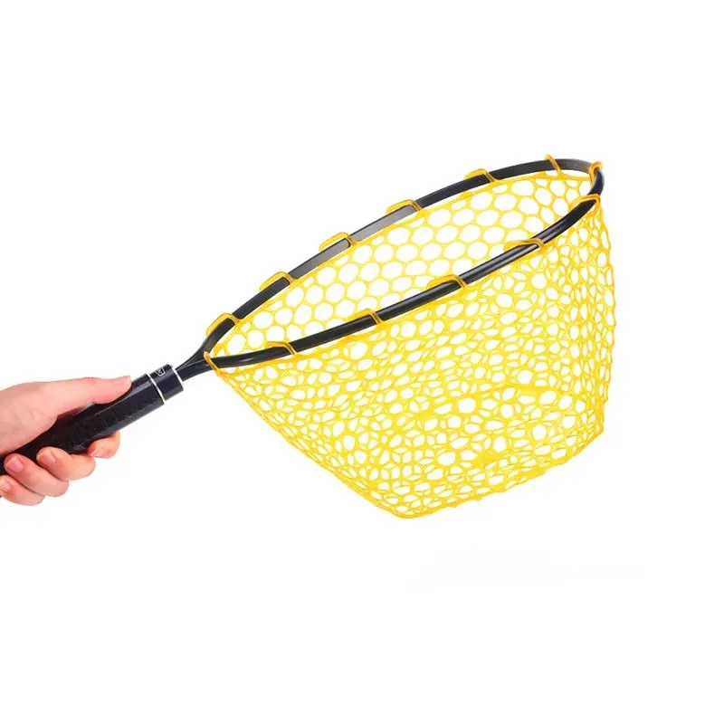 Red de aterrizaje con mango de carbono o mango de corcho, red de pesca de PVC, cabeza de aleación de aluminio - imagen 4