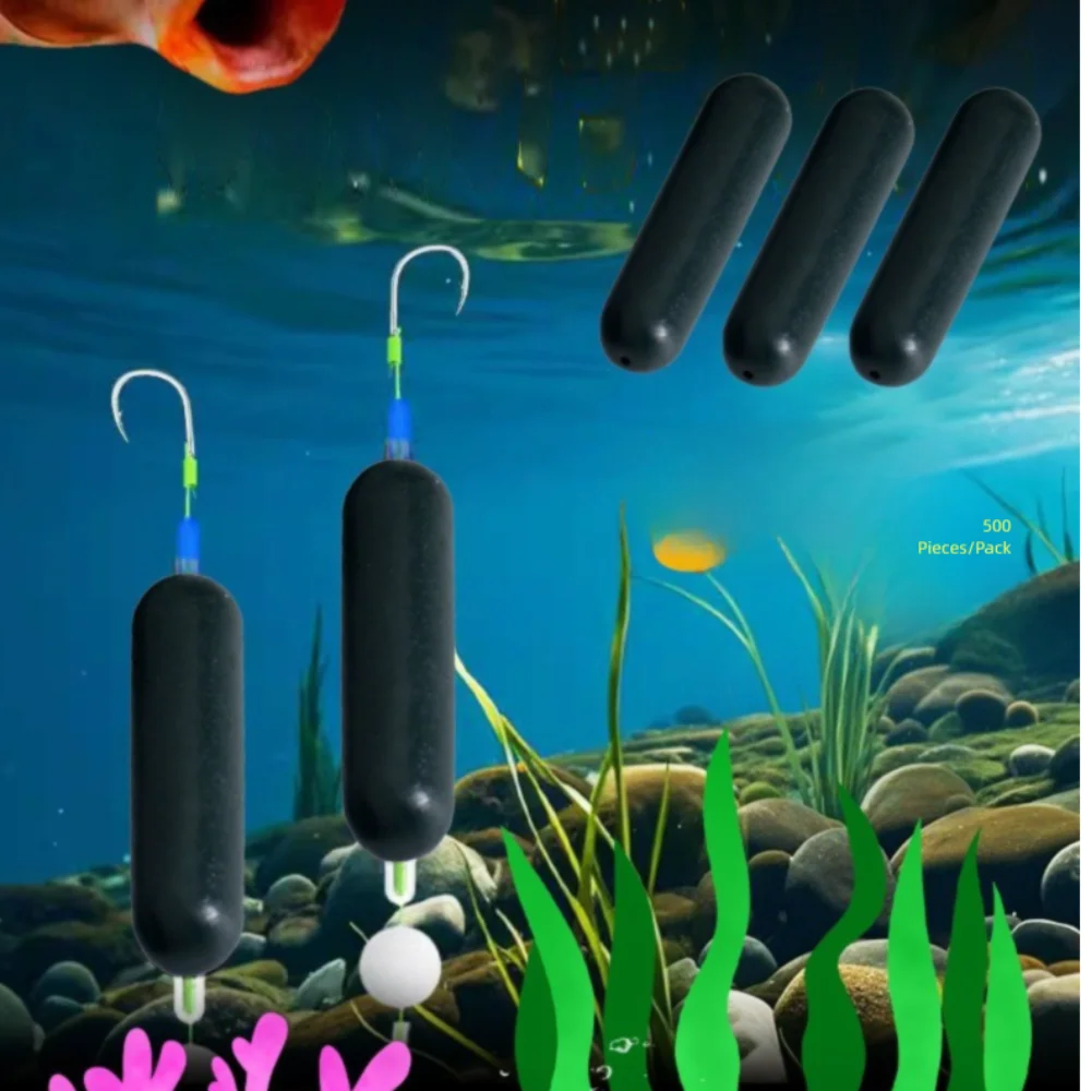30 Uds. Aparejos de pesca de 2 colores, gancho de suspensión flotante, anzuelo de pesca de carpa anti inferior, tubo de flotabilidad de plástico listo para usar - imagen 2