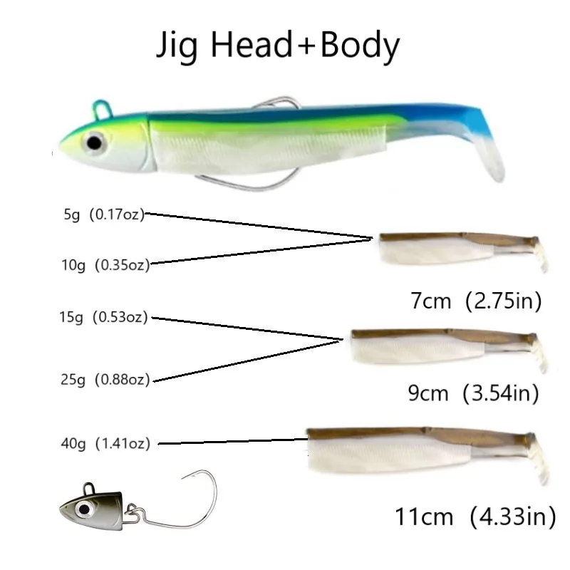Minnow negro fácil brillo jig head señuelo suave cebo pescar leurre para pesca lubina 5g 10g 15g 25g 40g señuelo pececillo negro - imagen 4
