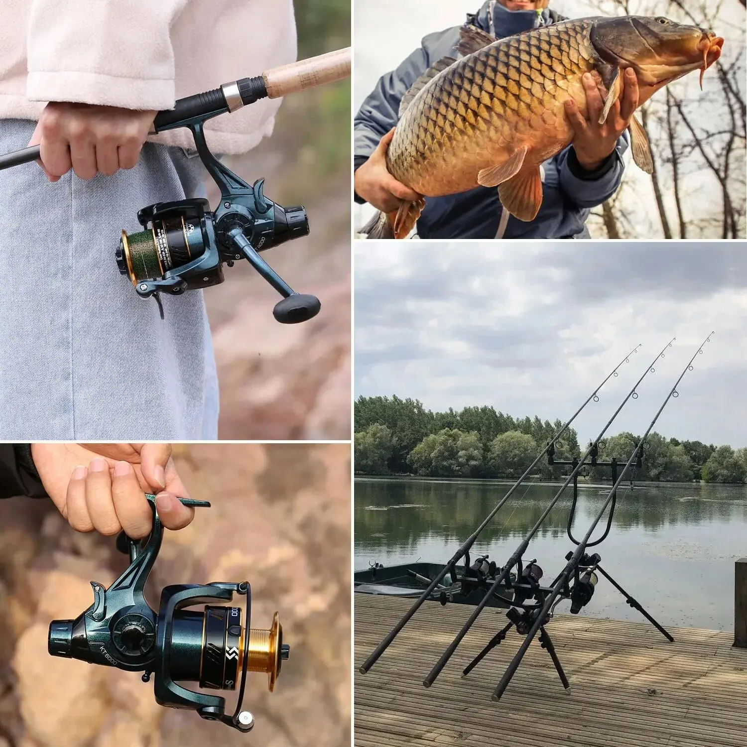 Carrete De Pesca De carpa Sougayilang Spinning fuerte doble arrastre 10-20kg Molinete Carretilha De Pesca Olta Makaralar carretes De Pesca De Mar - imagen 5