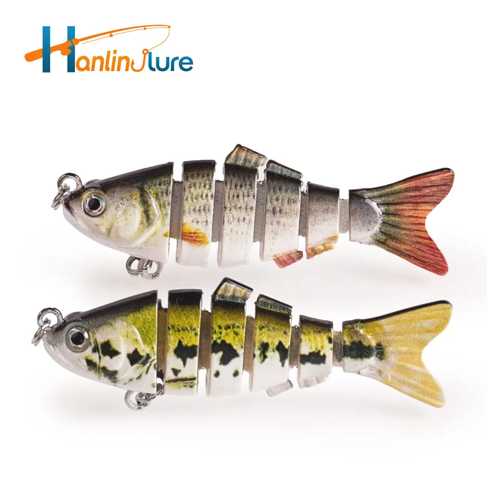 Hanlin 7 cm/2,76 pulgadas 8g Mini multiarticulado Shad Swimbait señuelo de pesca segmentado cebo oscilante pesca Crankbait aparejos para lubina - imagen 3