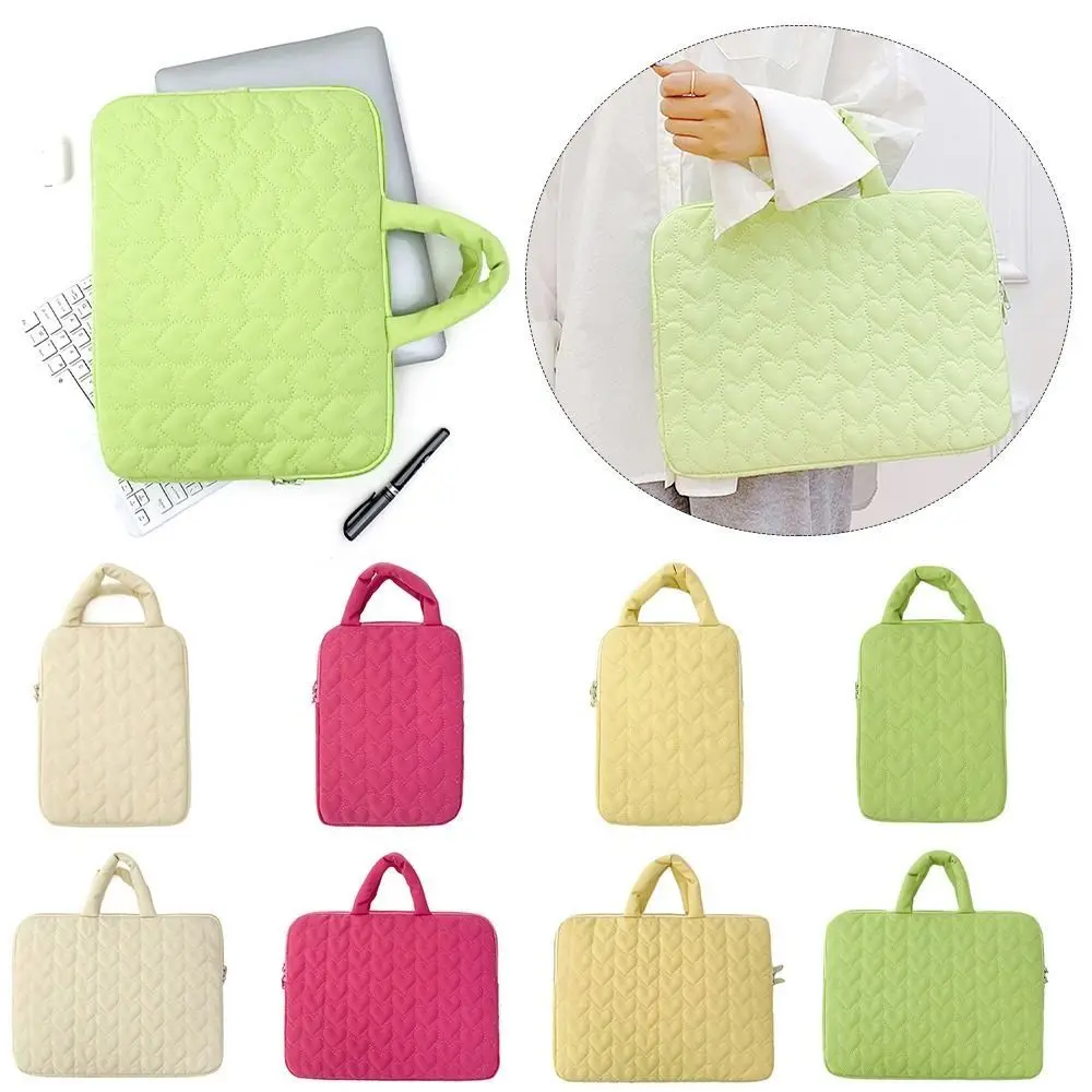 Bolso para tableta amoroso, bolso para ordenador portátil a prueba de golpes de gran capacidad, bolsa protectora con forro de felpa anticaída para oficina de 11/13 pulgadas