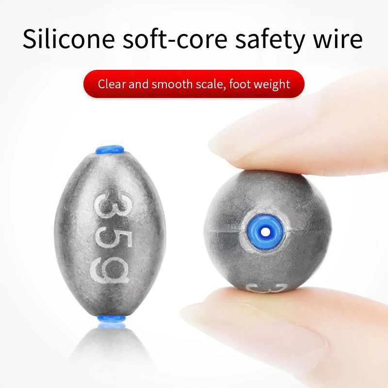 Plomo de pesca con forma de oliva, 1 Uds., con tapón de plástico, señuelo hueco, pesas de plomo, 1g-40g, plomos antideslizantes para pesca - imagen 4