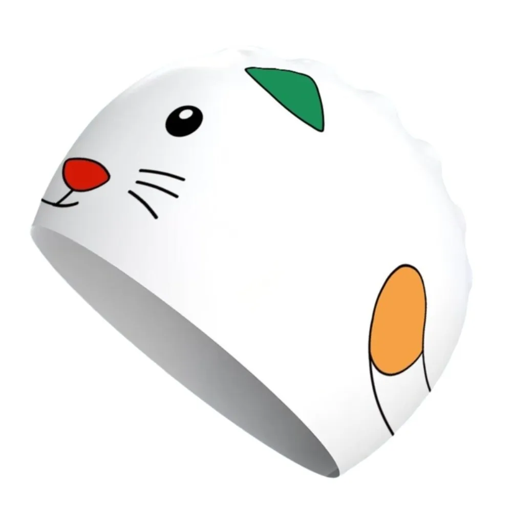 Nuevo gorro de natación elástico, gorro de natación de silicona agrandado con dibujos animados, cómodo, profesional, protección para los oídos, gorro de natación seguro - imagen 3