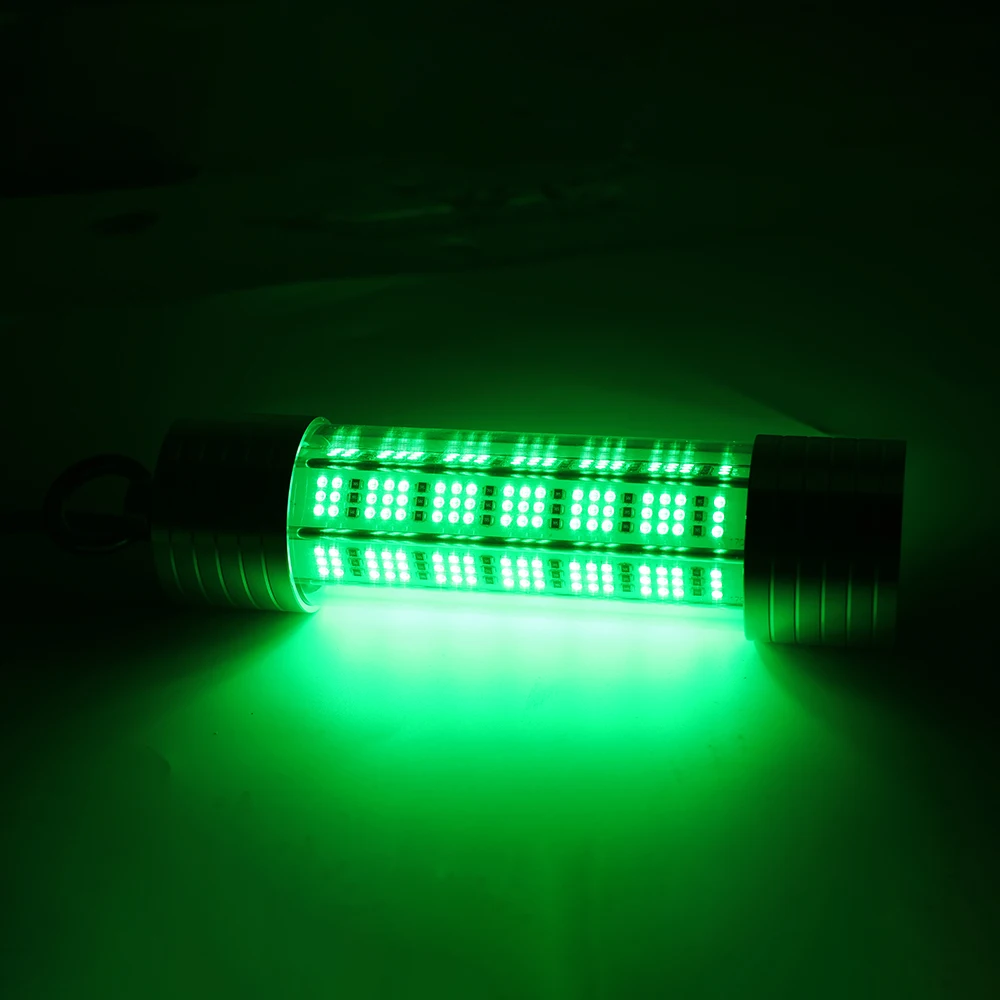 Equipo de pesca especial de noche, verde y blanco, 12V, 200W, luz de pesca nocturna impermeable subacuática de alta potencia, cebo sumergible - imagen 4