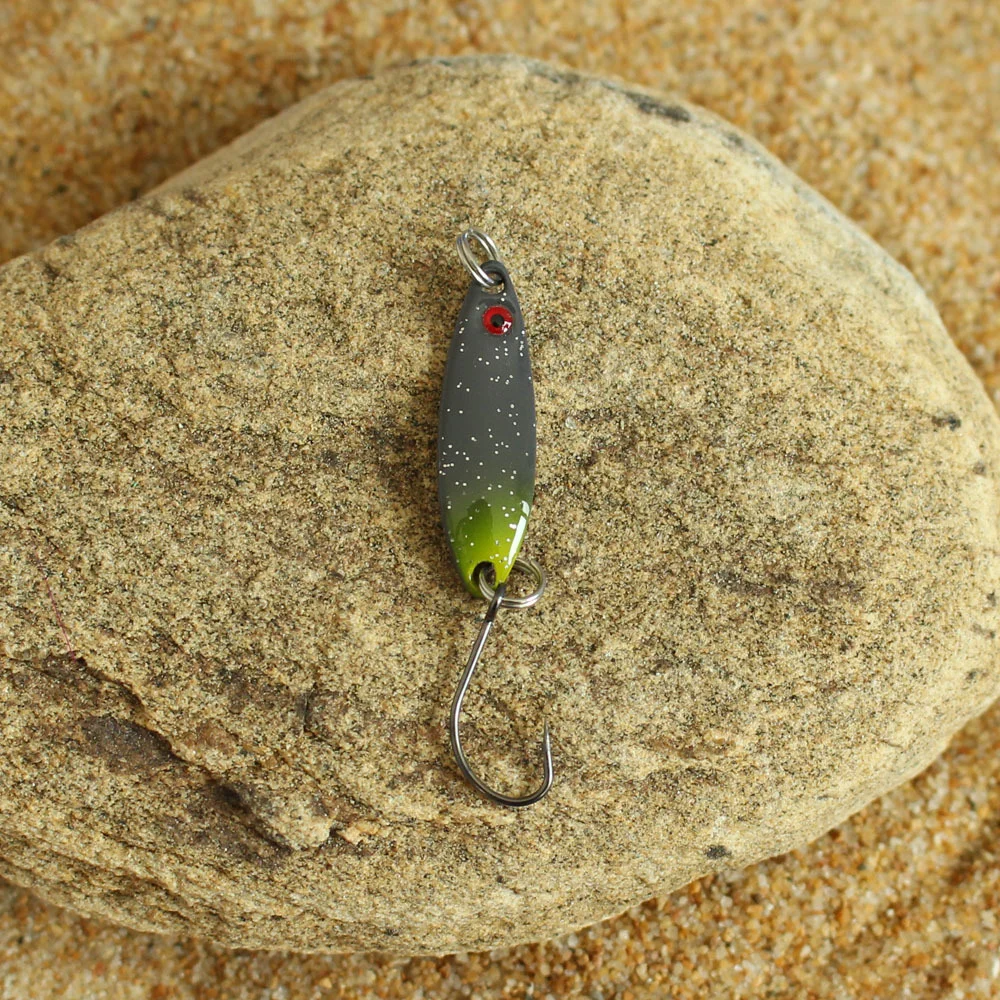Spoonbait Cuchara Spinner UV Mustard 2g 30mm para Trucha y Lubina - imagen 4