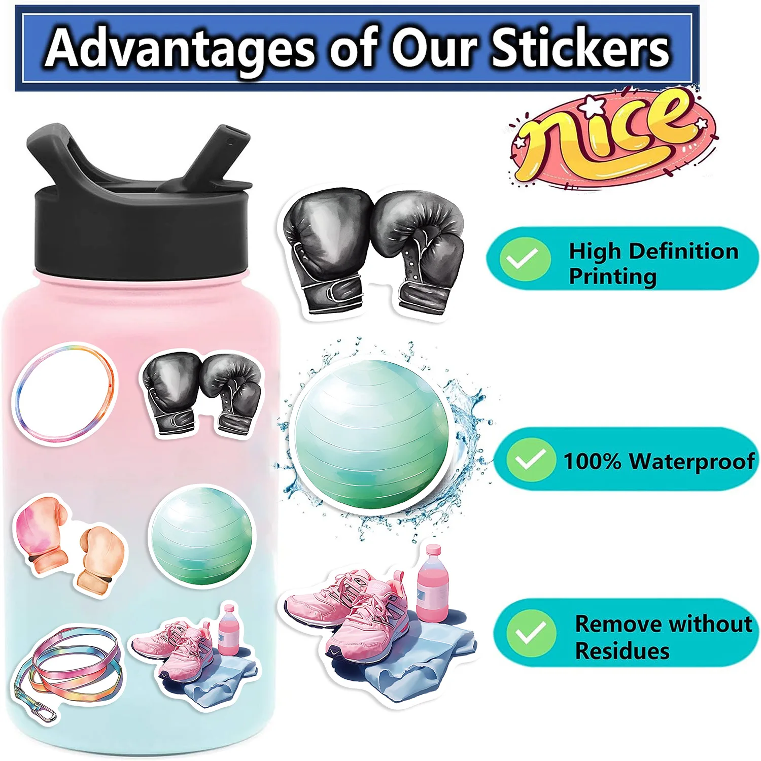 Pegatinas de grafiti de dibujos animados para niños, equipo deportivo de 50 piezas, para teléfono, guitarra, portátil, Notebook, Maleta, taza, impermeable, juguete - imagen 4