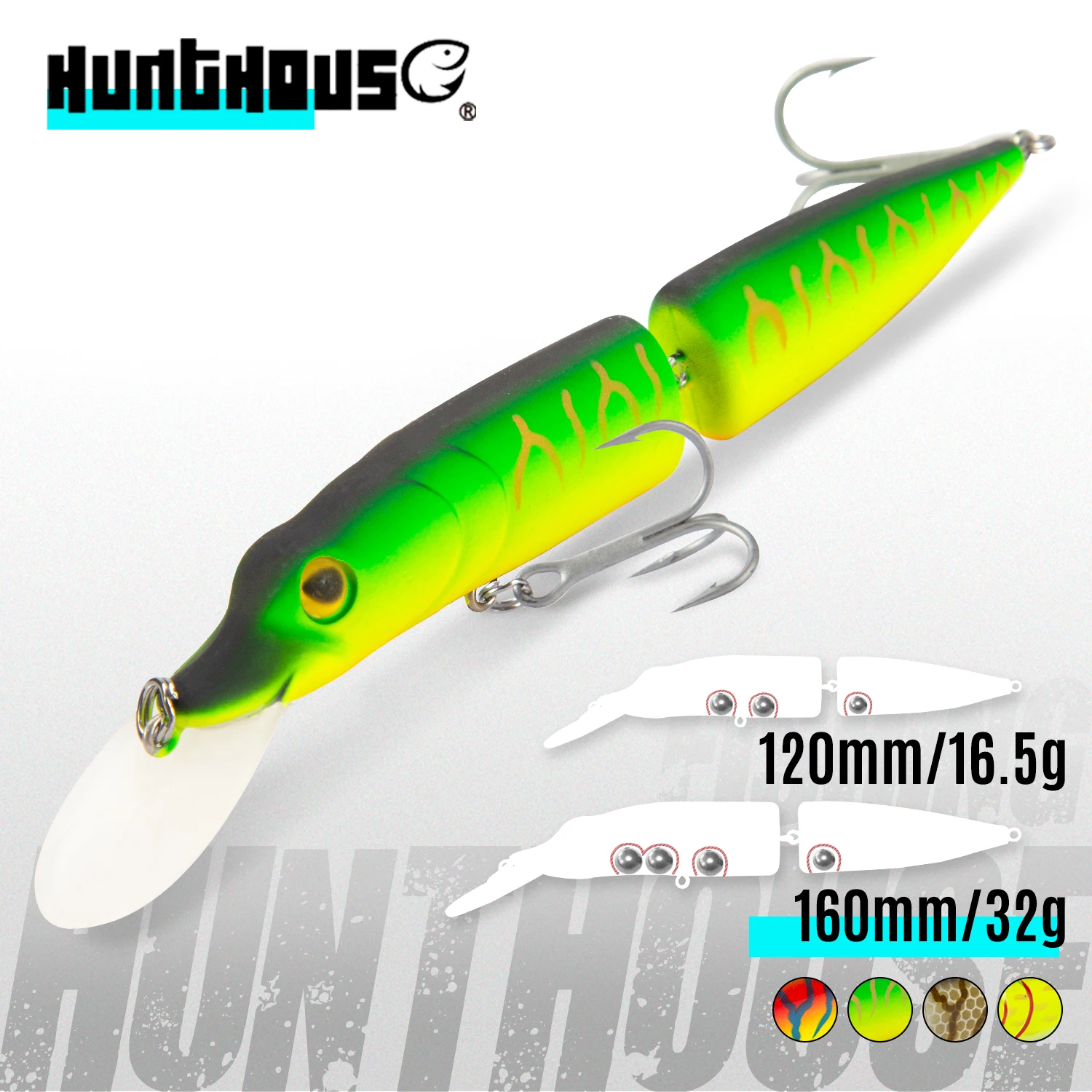 Hunthouse Minnow Swimbait señuelo de pesca Wobblers flotantes cebo duro Artificial articulado 120mm 160mm agua salada para aparejos de lubina