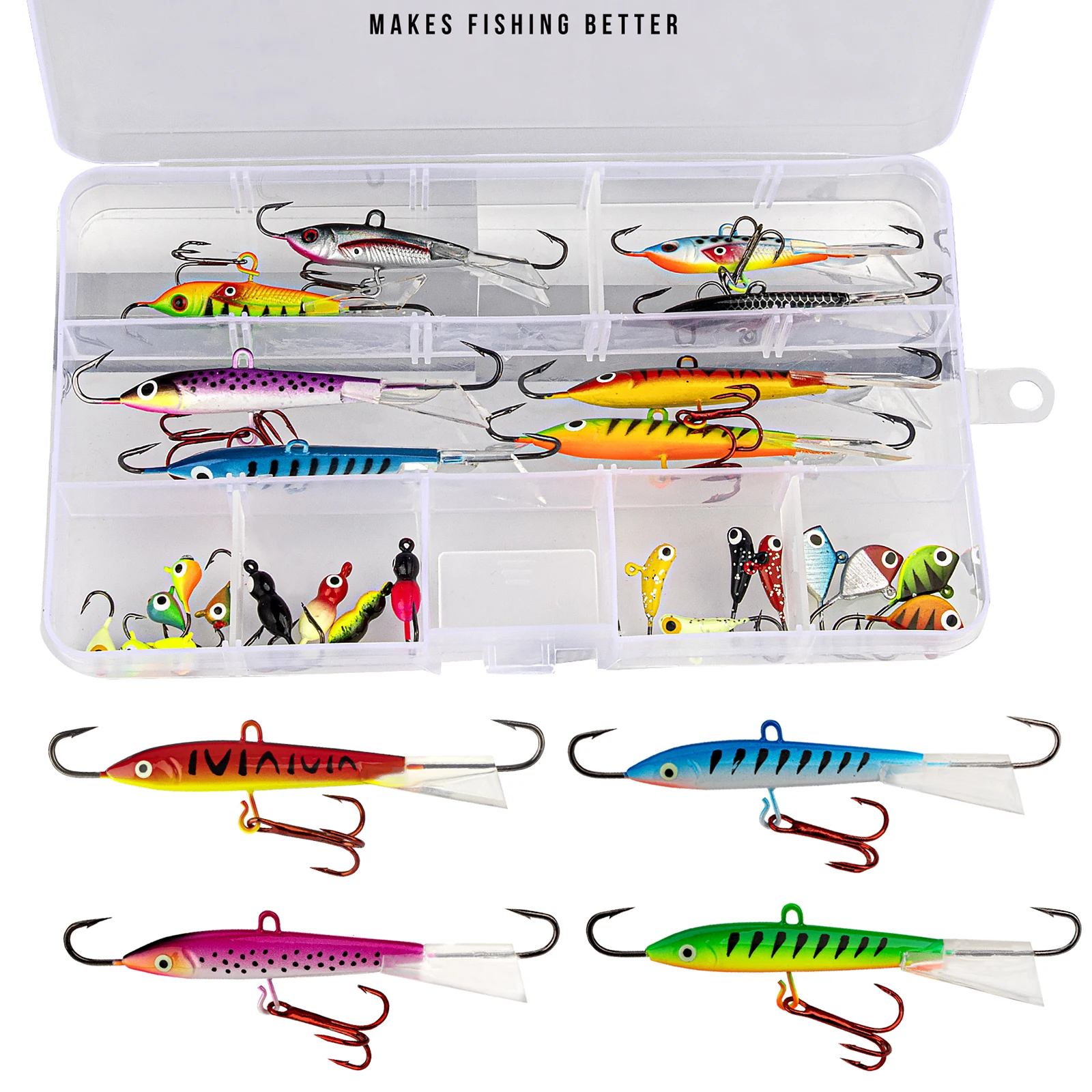 THKFISH Señuelos equilibradores para pesca en hielo - Mini Jigs duros