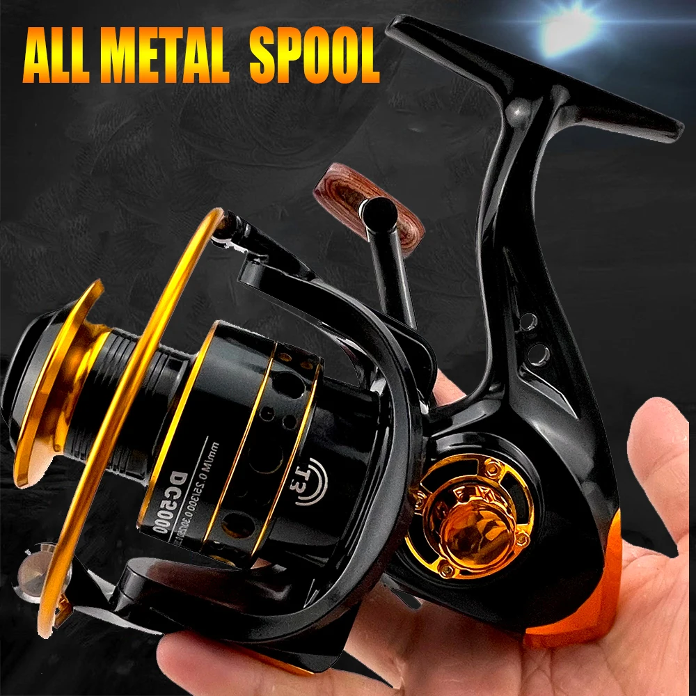 Carrete giratorio ligero para jigging – Cuerpo metálico resistente