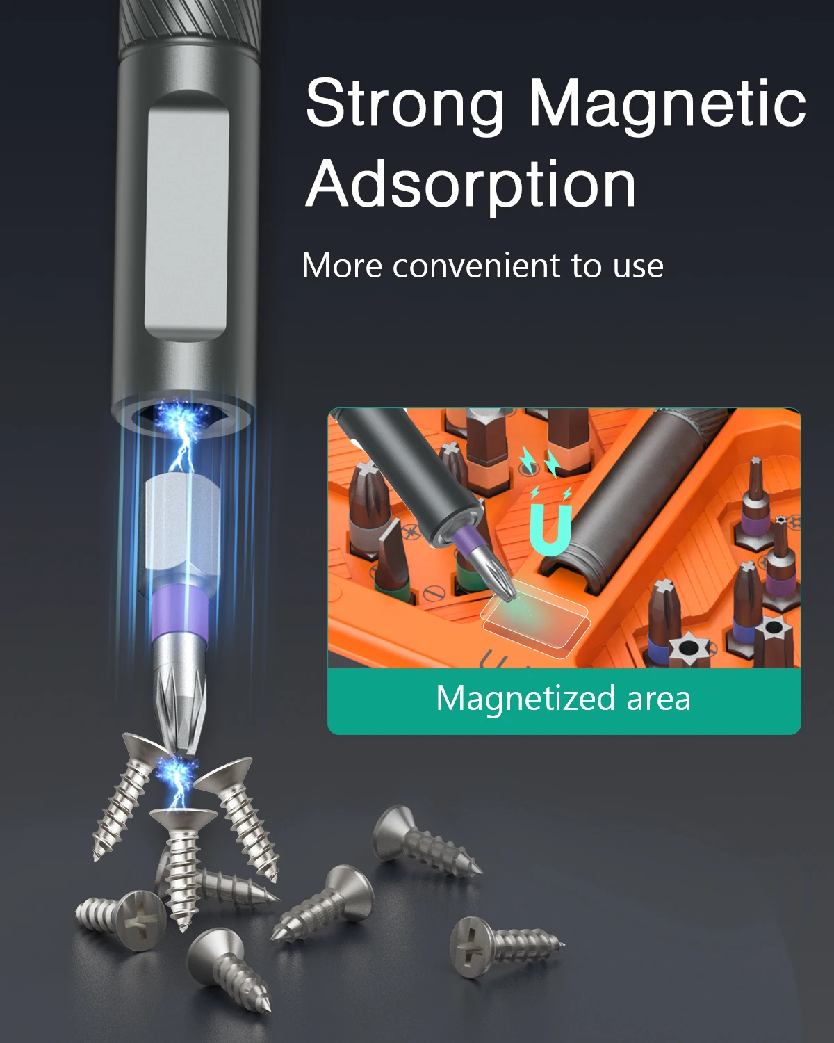 Bits magnéticos codificados por colores