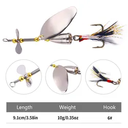 1 unidad/5 uds 9cm 10g cebos giratorios de pesca de lubina plantilla de metal señuelo cebo de pesca Spinner cuchara señuelos aparejos de pesca Zander Walleye pesca
