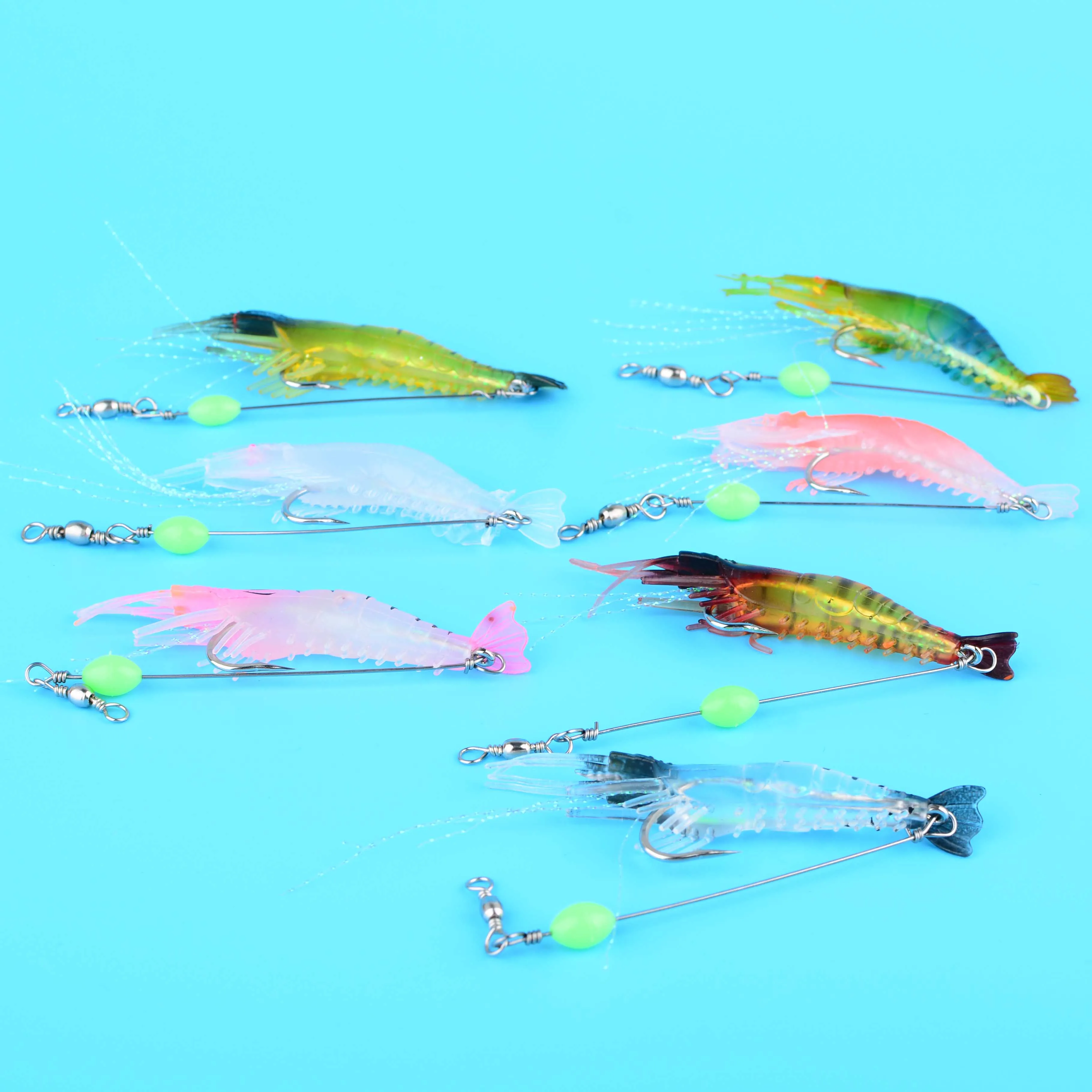 Señuelo camarón artificial fosforito 8cm con anzuelo - imagen 3