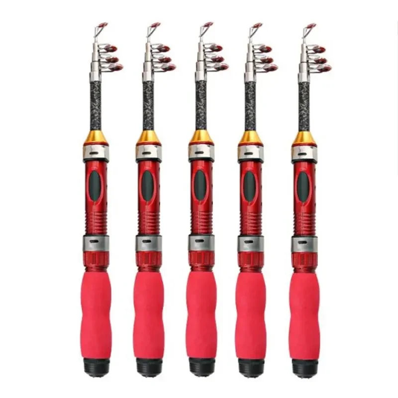 Caña de pescar telescópica de 1M, 1,2 M, 1,5 M, 1,7 M, 1,9 M, alimentador de carpa con mosca giratoria, Mini caña de pescar de viaje - imagen 2