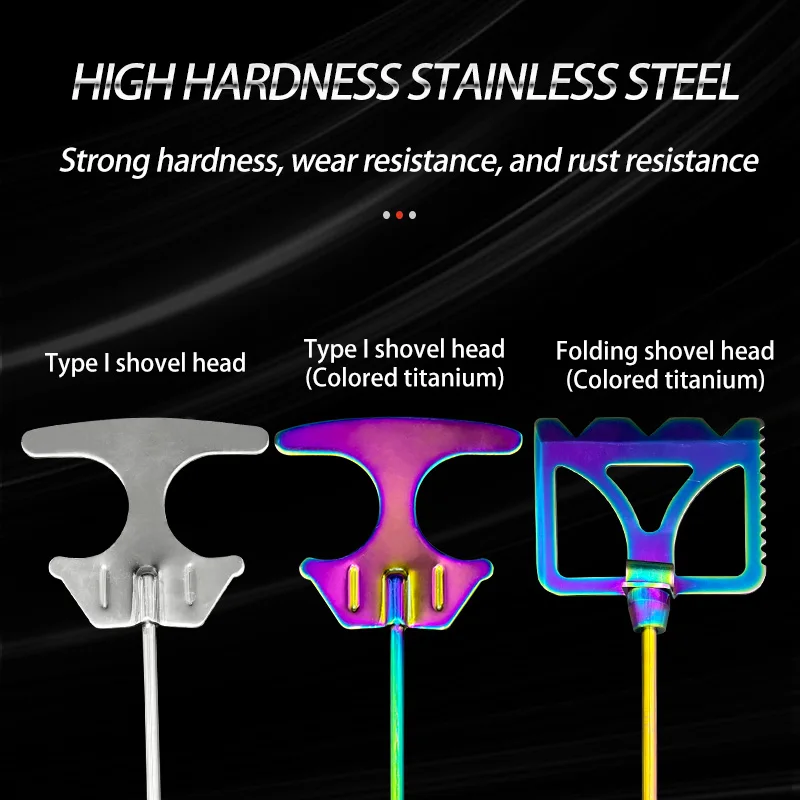 Pala de cebo para camarones de acero inoxidable, mango de goma, pesca en el mar, plegable, en forma de I, pala para cebo agitador mixto, aparejos de pesca de agua salada - imagen 3