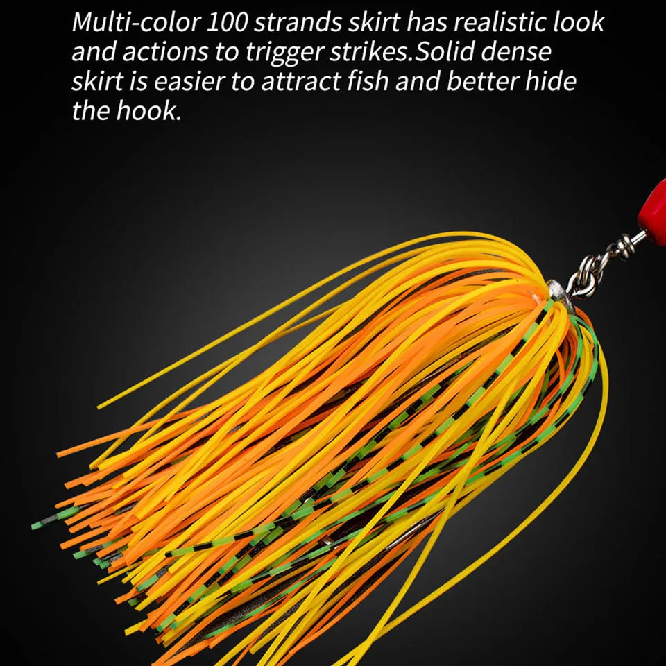 WALK FISH-Señuelos de Pesca de 12g y 19g, cebo de Metal con falda de goma Artificial, Wobbler, zumbador, señuelo Jigging, cuchara giratoria - imagen 5