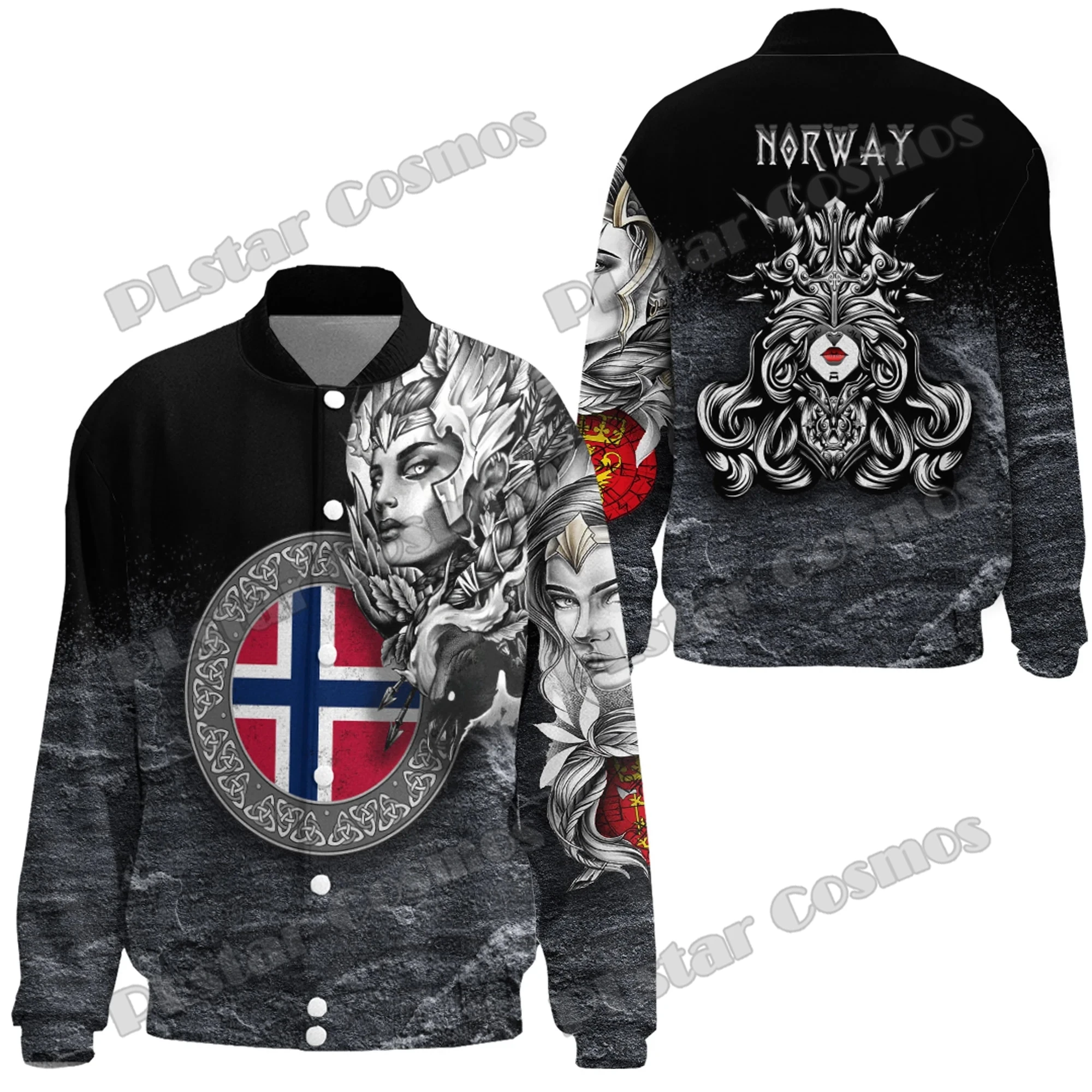 Chaqueta gruesa con estampado 3D de tatuaje para hombre, chaqueta de béisbol con cuello alto, Unisex, informal, invierno, FX40 - imagen 4