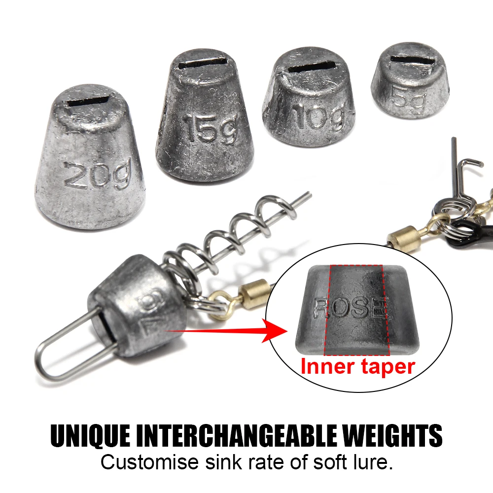 Anzuelo de pesca Spinpoler de múltiples depósitos para Lucio Stinger # 6 # 1/0 # 2/0 con peso de plomo 5g 7g 10g 15g 20g Kit de sistema para Swimbait - imagen 5