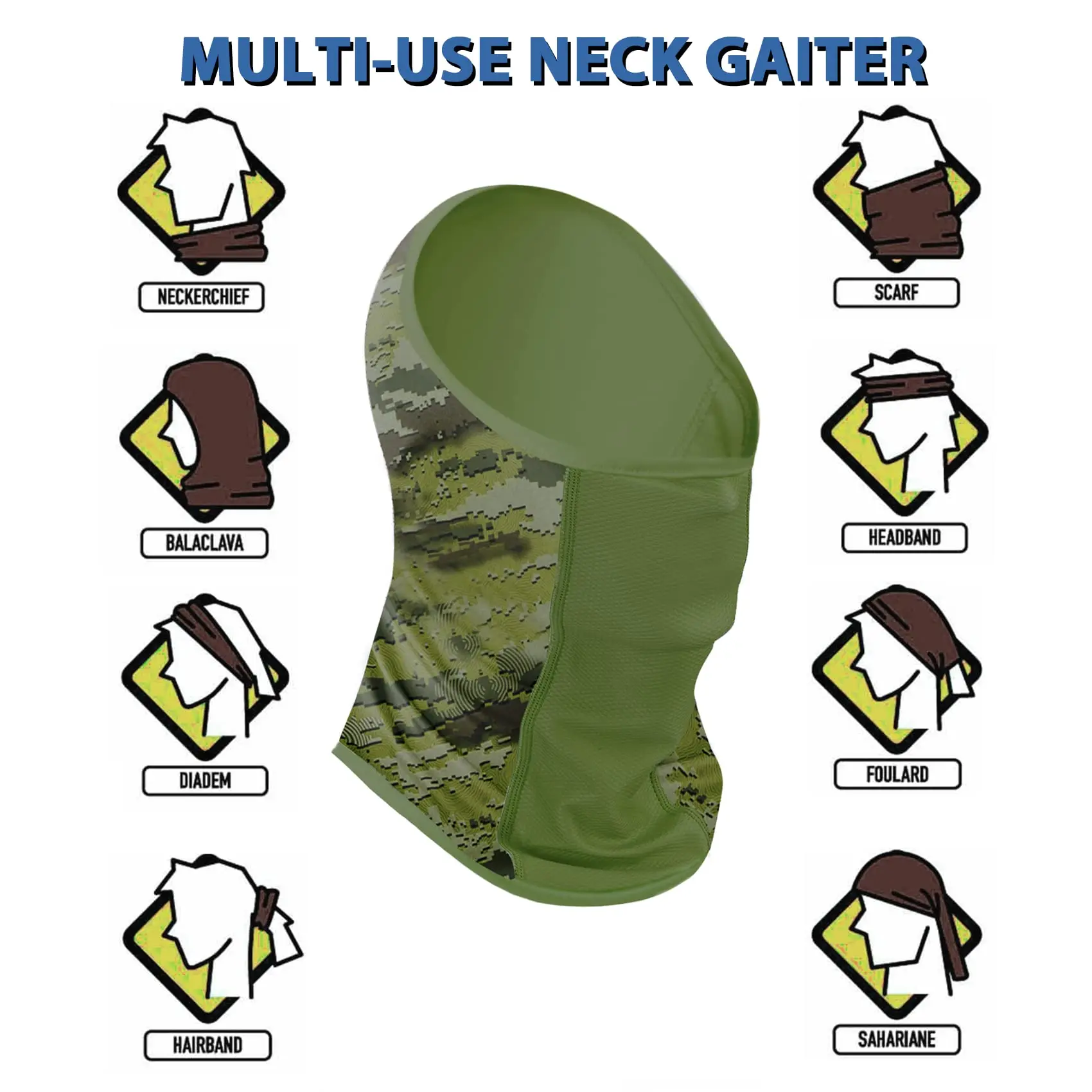 2PCS Super Breathable Climbing Scarf Neck Gaiter Head Scarf for Fishing Hunting Kayaking Hiking Cycling Cover Square Scarf - imagen 4