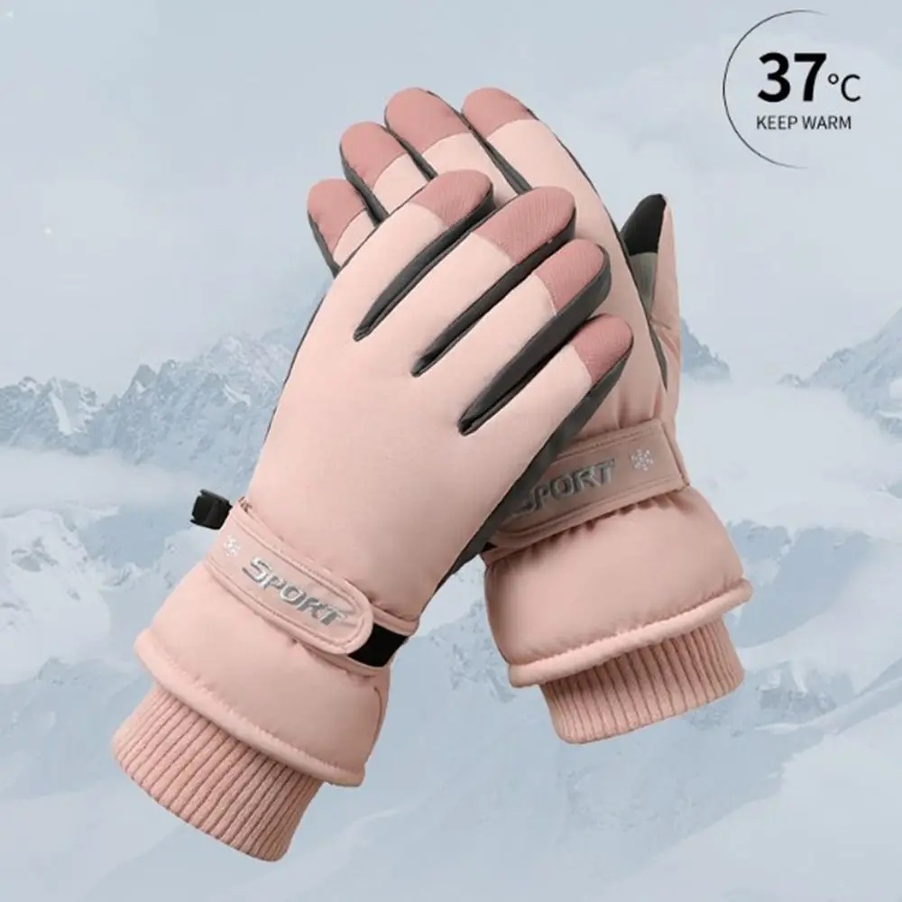 Guantes de esquí ultraligeros para hombre y mujer, manoplas cálidas antideslizantes para Snowboard, guantes gruesos para pantalla táctil de dedo completo, regalo de invierno - imagen 5