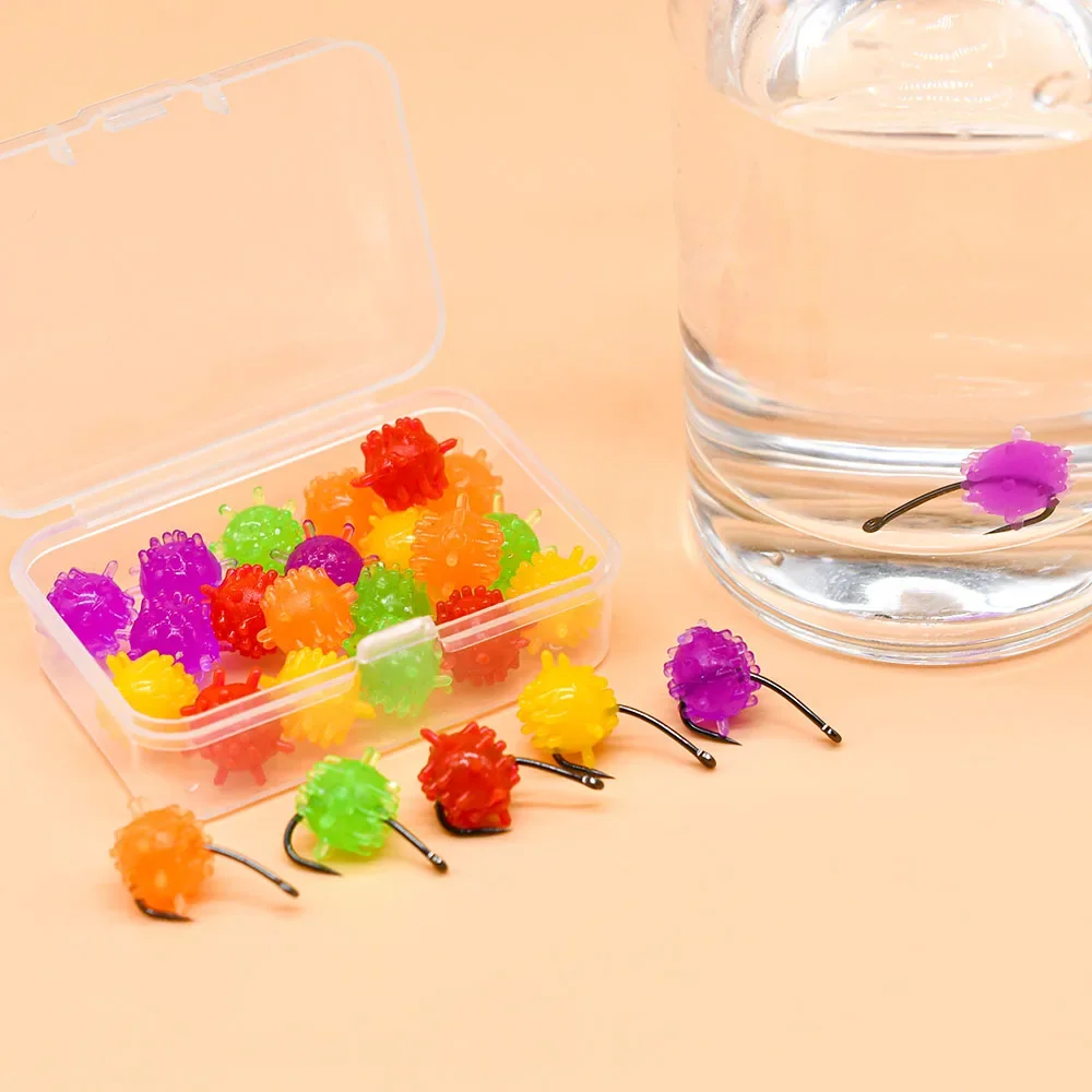 MNFT 20 piezas Boilies flotantes cebo Señuelos de pesca de carpa Material de aparejo inferior de silicona elástica para agua dulce salada - imagen 3
