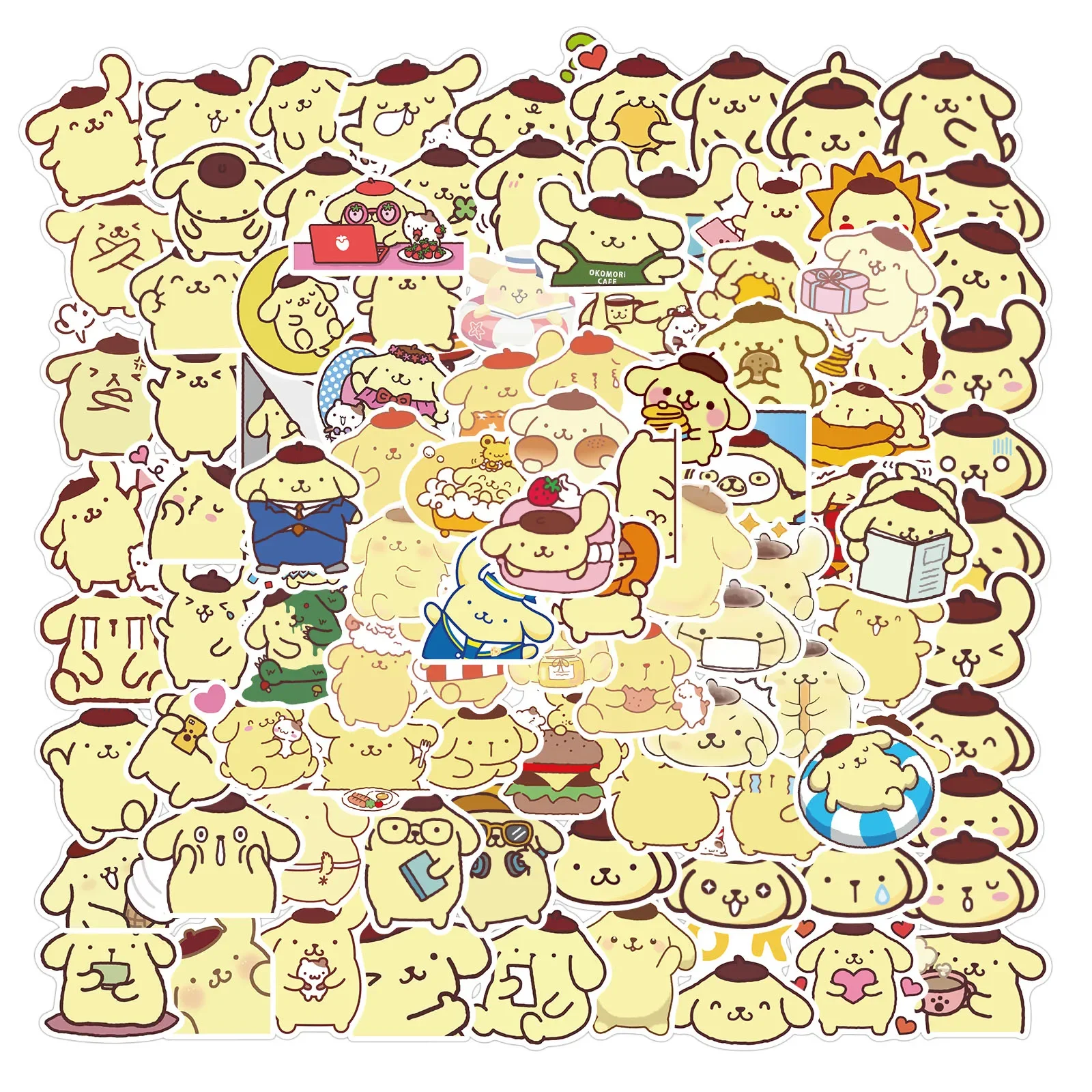 50/100 Uds Sanrio pegatinas Hello Kitty Cinnamoroll PomPomPurin Kulomi impermeable teléfono portátil equipaje Notebook pegatina juguetes para niños - imagen 4