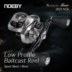 Noeby-carrete de Baitcasting, bobina de pesca de fibra de carbono, engranaje de latón 6BB + 1RB, perfil bajo, arrastre máximo 13kg, 6,6: 1