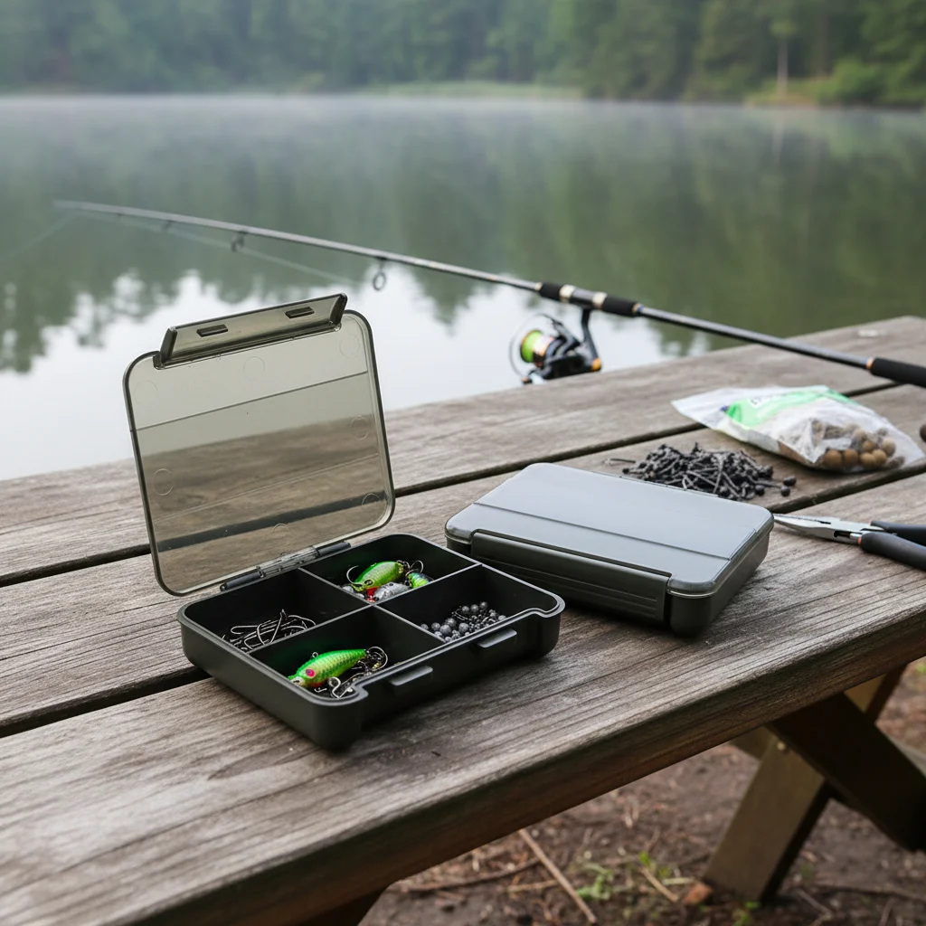 Caja de señuelos de pesca portátil, caja organizadora de rejillas múltiples con tapa para señuelo de pesca, anzuelo flotante, cebo Luya, aparejos de pesca al aire libre - imagen 4