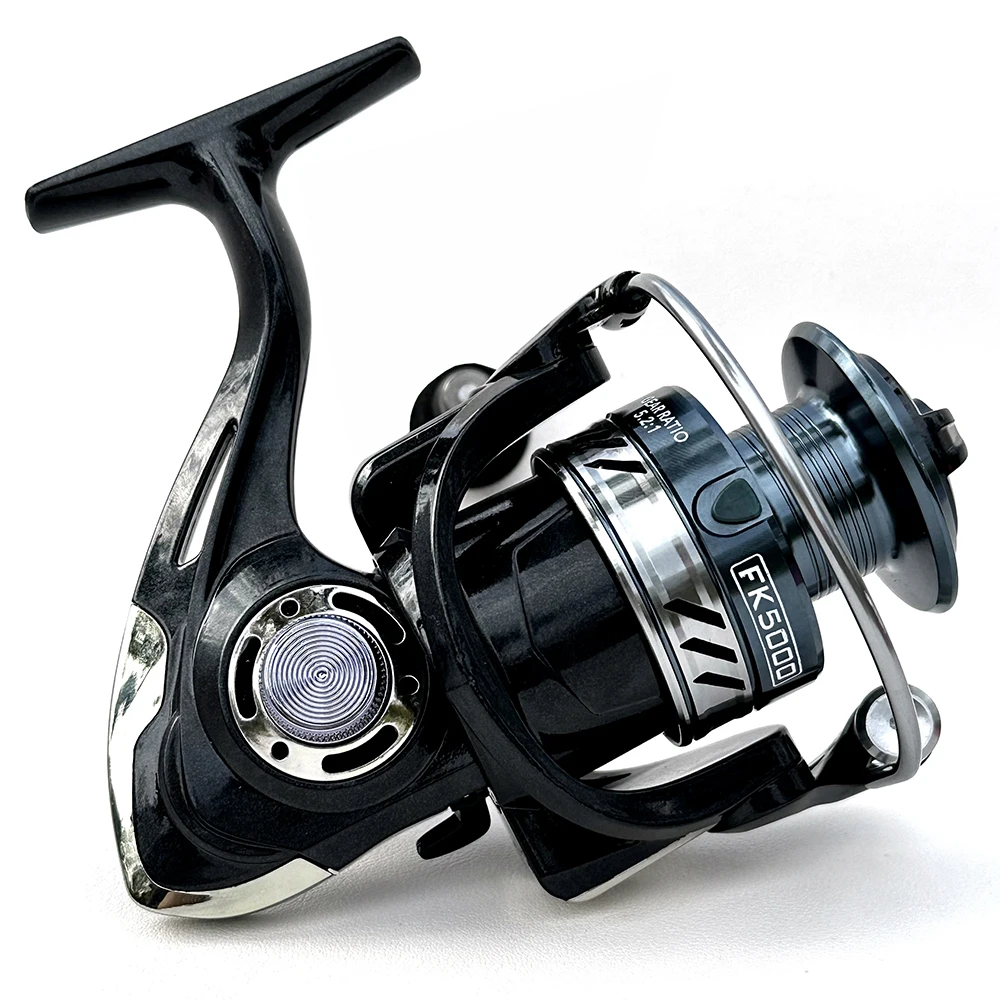 Carrete de pesca giratorio de alta resistencia, serie 2000-7000, relación de engranaje 5,2: 1, rueda de Jigging de agua salada, arrastre de tracción grande de 8KG para toda el agua - imagen 3