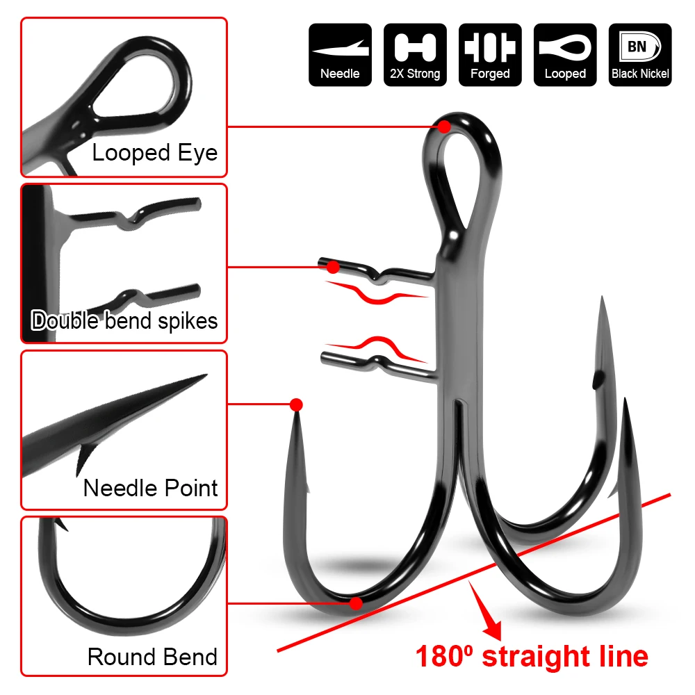 Spinpoler Antler-anzuelos triples con punta, aparejo Stinger, Lucio, pesca, cables de alto carbono, líderes, Softbait, accesorios de señuelos de goma para peces - imagen 4