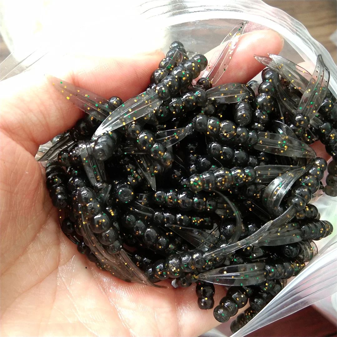 AJING-señuelo de pesca suave de silicona TPR, pez roca oceánica, aparejos de hielo, 100 piezas, 3,5 cm, 0,3g - imagen 3