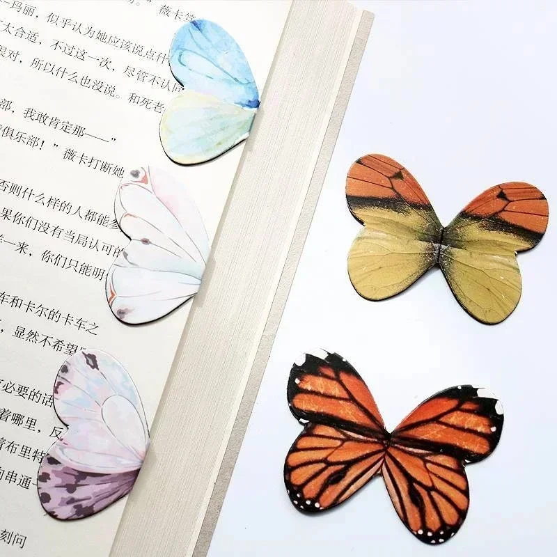 Nuevo paquete de 4 marcapáginas magnéticos de mariposa bonita, marcapáginas creativos de decoración de animales, papelería para marcar lectura de aprendizaje para estudiantes