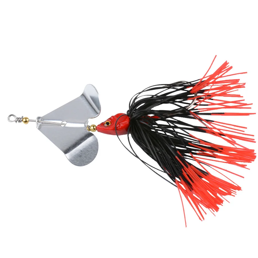 Wobblers Spinners Spoon Bait para Pike Peche, cebos artificiales, lentejuelas de Metal, Señuelos de Pesca, Jigs de cola de falda duradera, 1PC - imagen 5