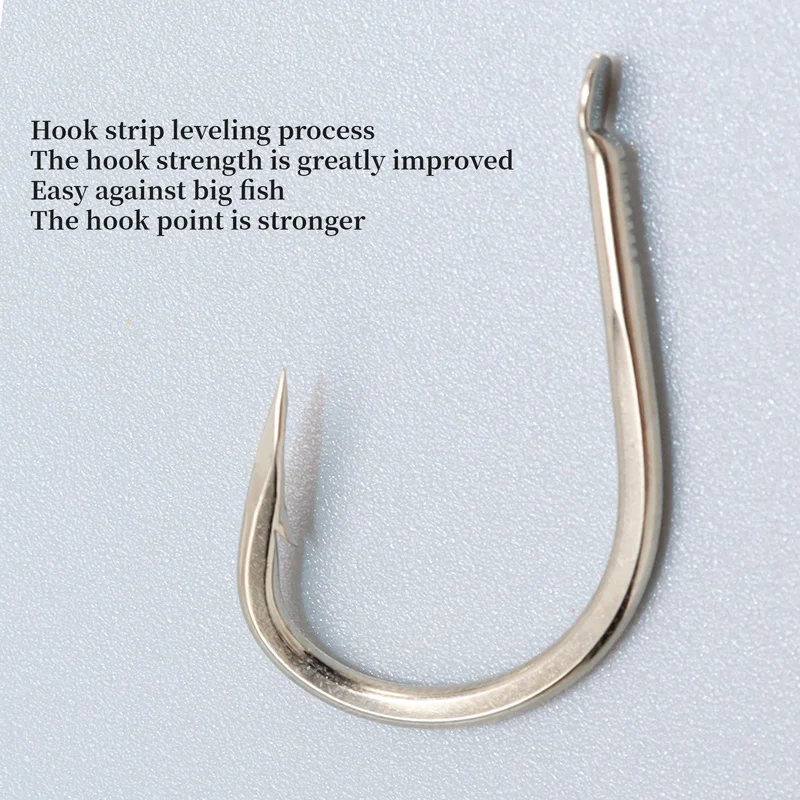 ZYZ-anzuelos de pesca afilados de acero alto en carbono, aparejos para peces grandes, esturión, salmón, agua dulce o salada, 4 tamaños - imagen 5