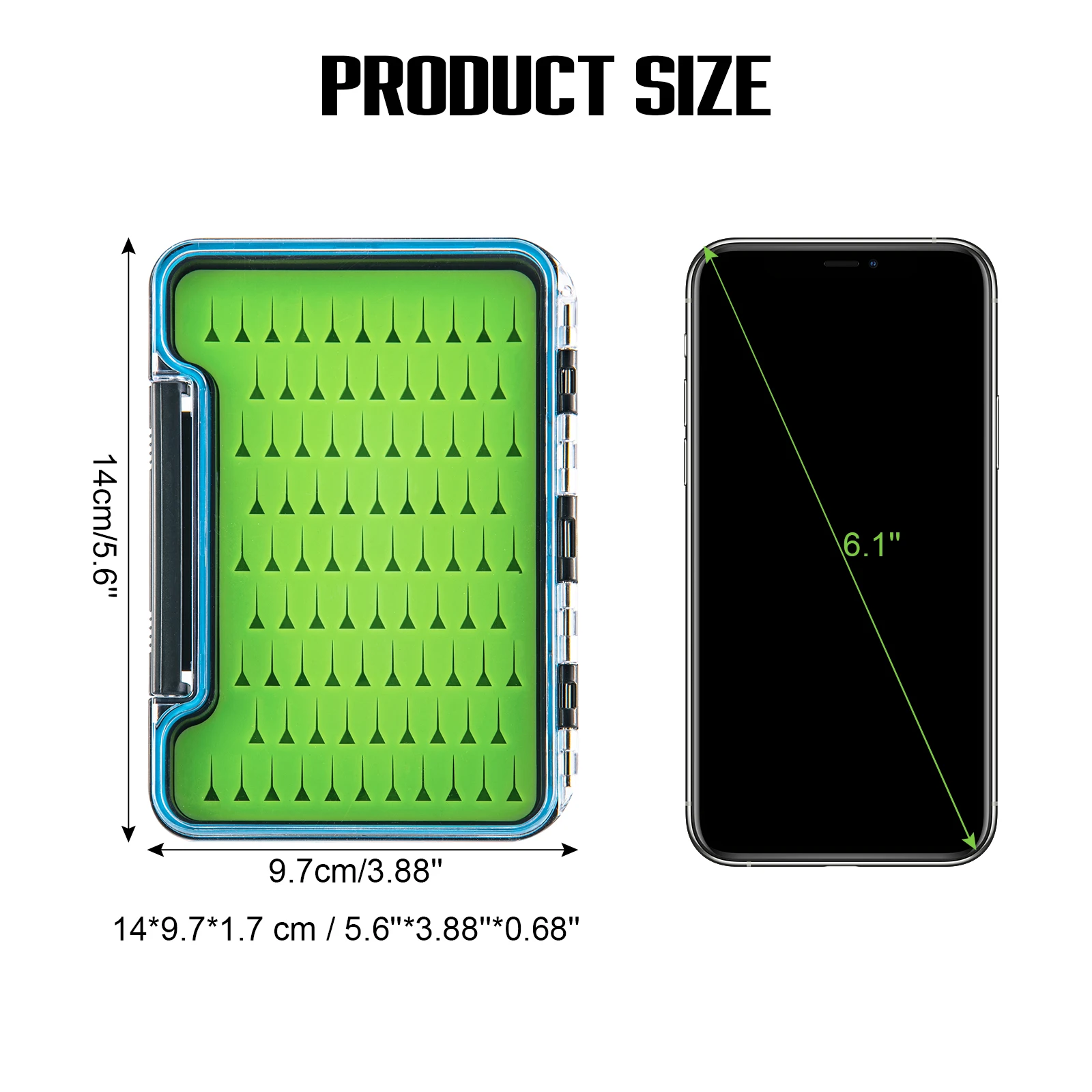Goture-cajas de almacenamiento de señuelos de pesca con mosca, contenedor impermeable de plástico ABS transparente, accesorio para aparejos de pesca, 1 Uds. - imagen 2