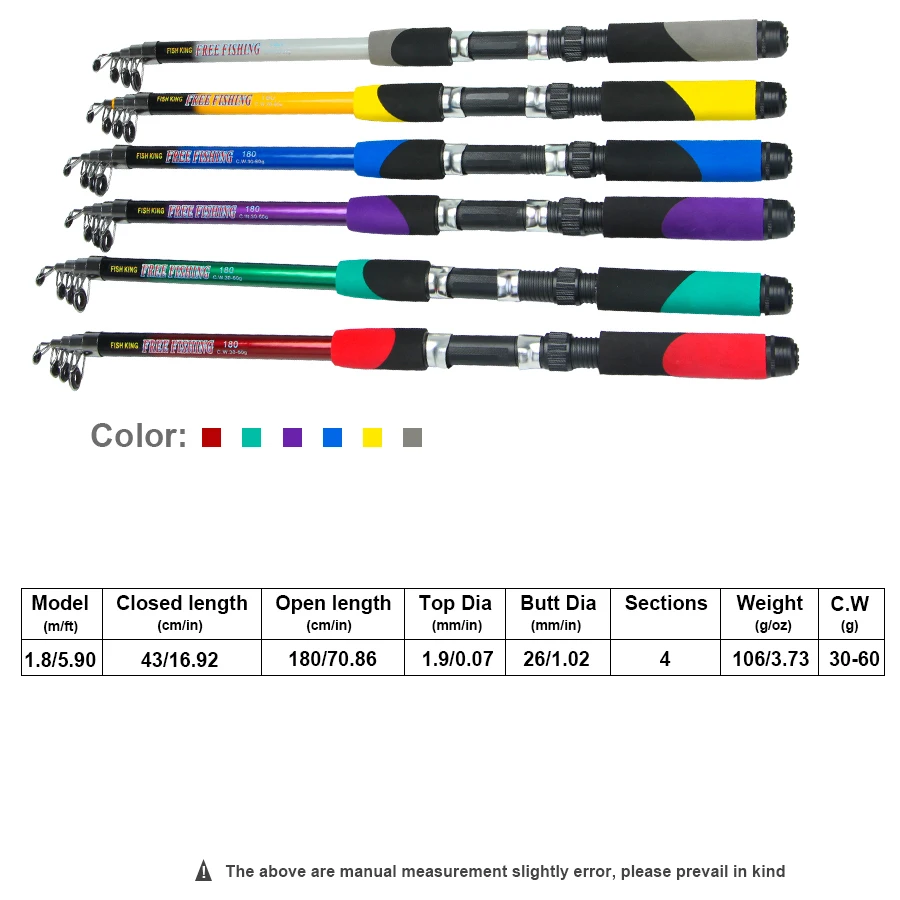 FTK caña de pescar giratoria telescópica portátil, duradera, de acero al carbono, para aventuras al aire libre - imagen 2